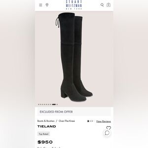 Stuart Weitzman Black Over the Knee Boots Size 4.